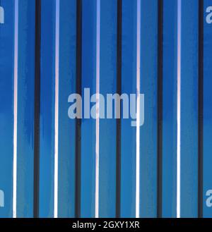 Diagonal pattern of metal profile. Fences from the galvanized iron painted by a polymeric covering. Stock Photo