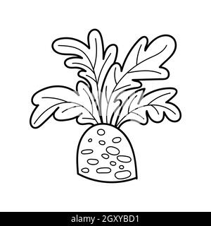 Abstract lush tree in stone prehistorical doodle Stock Vector