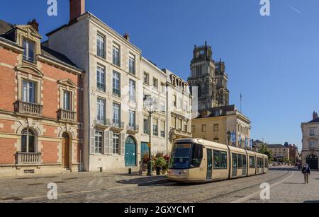 Orleans, Tramway Line B, Place de l'Etape Stock Photo