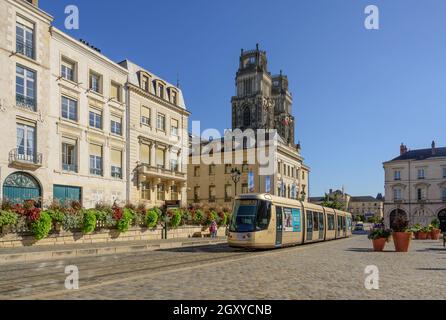 Orleans, Tramway Line B, Place de l'Etape Stock Photo