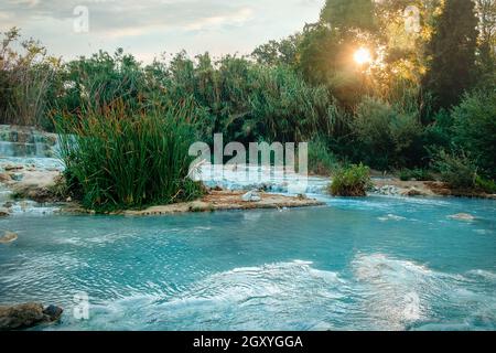 Terme di Saturnia - Cascate del Mulino (Mill waterfalls), Tuscany, Italy Stock Photo