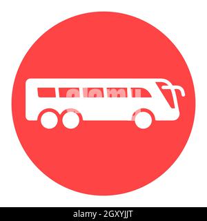 Travel bus flat vector white glyph icon. Graph symbol for travel and tourism web site and apps design, logo, app, UI Stock Photo