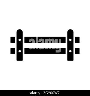 Wooden farm fence from crossed planking glyph icon. Farm animal sign. Graph symbol for your web site design, logo, app, UI. Vector illustration Stock Photo