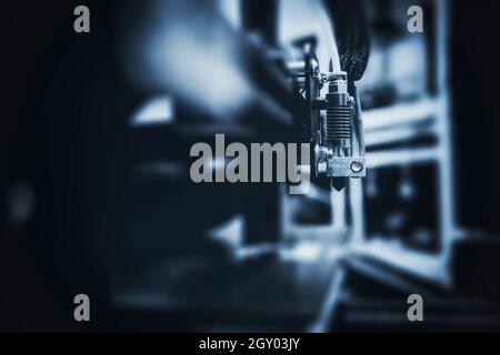 3d Printing Technology Concept. Toned Image of 3D Printer. Stock Photo