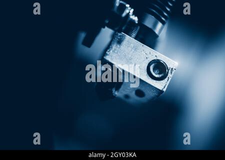 Electronic Three Dimensional Plastic Printer, 3D printer, 3D printing Industrial Background. Stock Photo