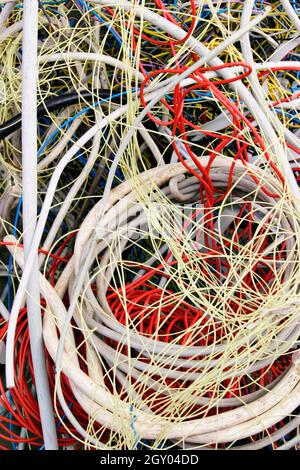 e-waste, old cables, Austria Stock Photo