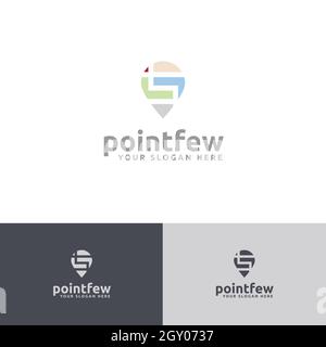 Icon pin point location logo design Stock Vector
