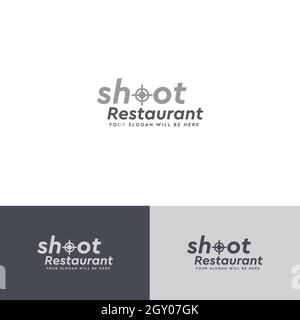 Shooting target logo design concept Stock Vector