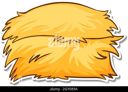 Sticker design with Haystack isolated illustration Stock Vector