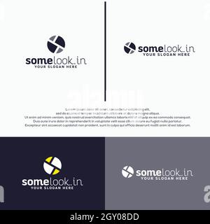 Simple Round map logo design Stock Vector