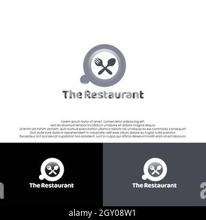 Set of restaurant fork spoon logo design Stock Vector
