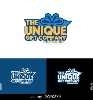 Set of gift box unique modern logo design Stock Vector