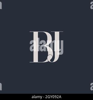 Initial BJ uppercase letter icon logo Stock Vector