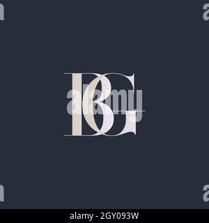 Initial BG or GB uppercase letter icon logo Stock Vector