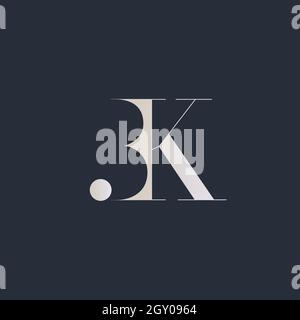 Initial BK uppercase letter icon logo Stock Vector