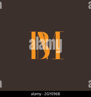 Initial BM or MB uppercase letter icon logo Stock Vector