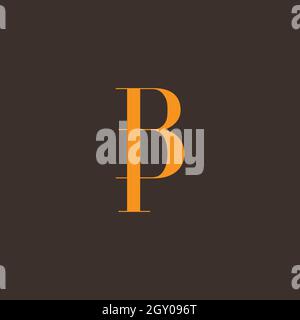 letter bp simple linked font curves logo vector Stock Vector Image ...