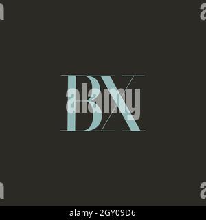 Initial BX uppercase letter icon logo Stock Vector