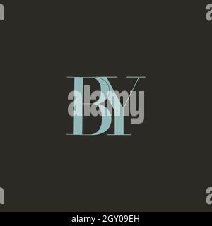 Initial BY uppercase letter icon logo Stock Vector