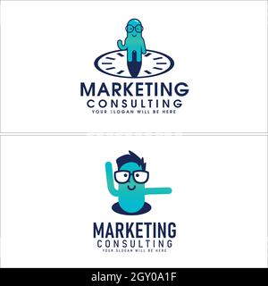 Geeks Marketing Consulting logo design Stock Vector