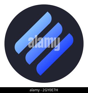 Linear LINE token symbol of the DeFi project cryptocurrency logo in circle, decentralized finance coin icon isolated on white background. Vector illus Stock Vector
