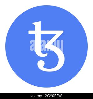 Tezos XTZ token symbol cryptocurrency logo, coin icon in circle isolated on white background. Vector illustration. Stock Vector