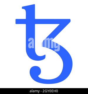 Tezos XTZ token symbol cryptocurrency logo, coin icon isolated on white background. Vector illustration. Stock Vector
