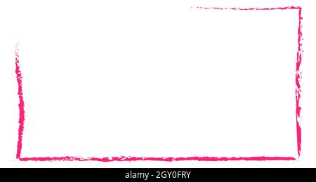 Red frame in grunge style with copy space isolated on white. Vector illustration. Stock Vector