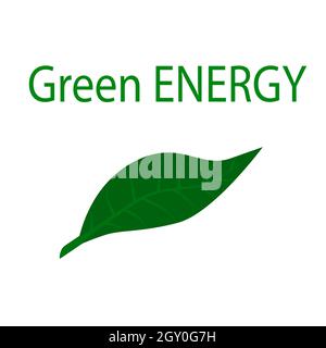 Green leaf icon. Safe green energy. Isolated vector EPS10. Stock Vector