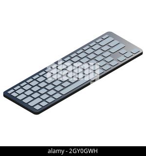 Isometric computer keyboard isolated on white. Vector illustration. Stock Vector