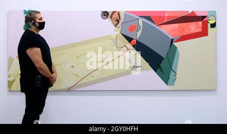 Serpentine South Gallery, London, UK. 6 October 2021. Hervé Télémaque - A Hopscotch of the Mind exhibition, his first institutional show in the UK, runs from 7 Oct 2021-30 Jan 2022. Credit: Malcolm Park/Alamy Live News. Stock Photo