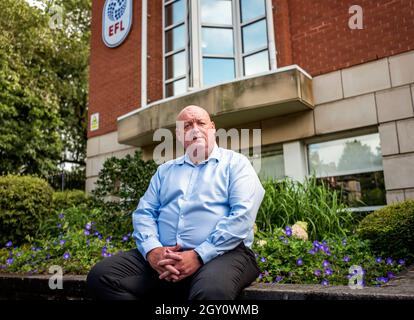 David Baldwin, Chief Executive of the English Football League (EFL) poses for a portrait outside the EFL building in Preston, Lancashire, UK Stock Photo
