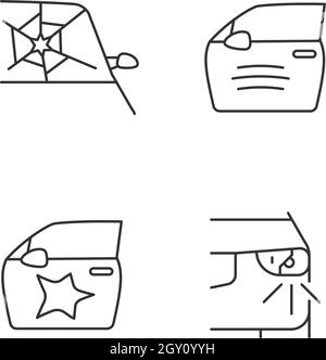 Car accident types linear icons set Stock Vector Image & Art - Alamy