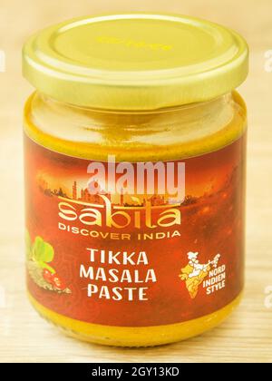 Hamburg, Germany - August 15  2021: Sabita Tikka Masala Paste Stock Photo