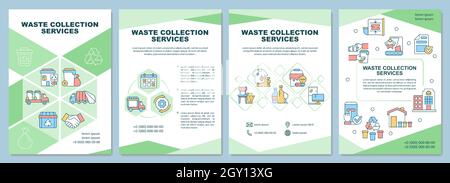 Waste collection services brochure template Stock Vector