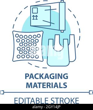 Packaging materials blue concept icon Stock Vector
