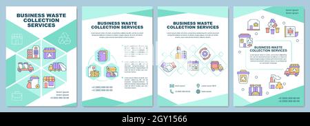 Business waste collection services brochure template Stock Vector