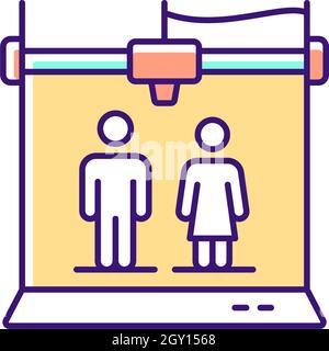 3d printed selfies RGB color icon Stock Vector