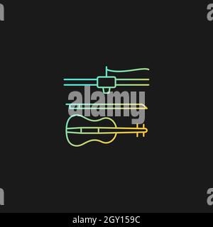 3d printed musical instruments gradient vector icon for dark theme Stock Vector