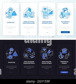 Robbery prevention onboarding mobile app page screen Stock Vector