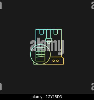 3d printed chocolate gradient vector icon for dark theme Stock Vector