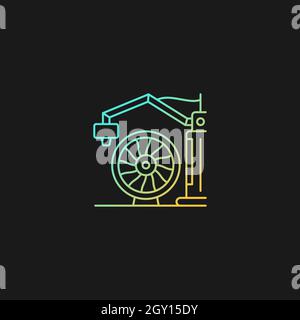 3d printing for aerospace industry gradient vector icon for dark theme Stock Vector