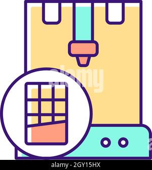 3d printed chocolate RGB color icon Stock Vector