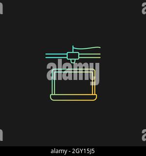 3d printed laptop gradient linear vector icon Stock Vector Image & Art ...