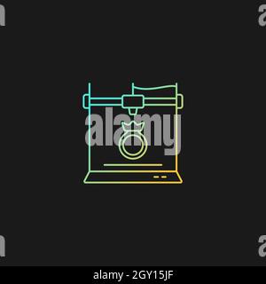 3d jewelry printing gradient vector icon for dark theme Stock Vector