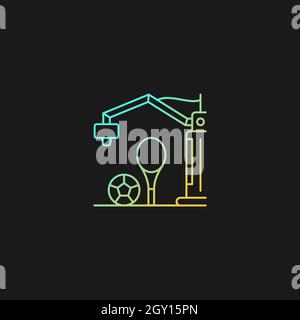 3d printed sport equipment gradient vector icon for dark theme Stock Vector