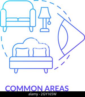 Common areas blue gradient concept icon Stock Vector