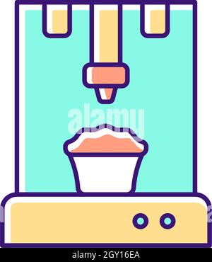 3d food printer RGB color icon Stock Vector