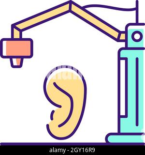3d printed ear RGB color icon Stock Vector