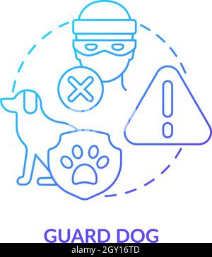 Guard dog blue gradient concept icon Stock Vector